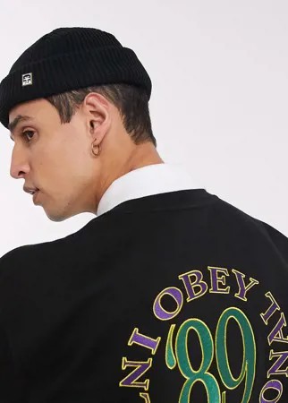 Черная шапка-бини Obey-Черный