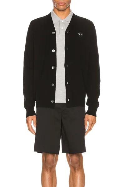 Кардиган Comme des Garçons Lambswool With Black Emblem, черный