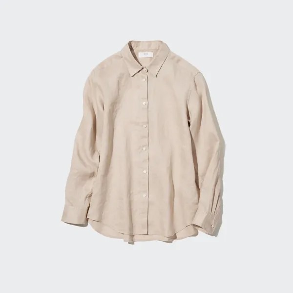 Рубашка женская UNIQLO 446845COL31 бежевая XS (доставка из-за рубежа)