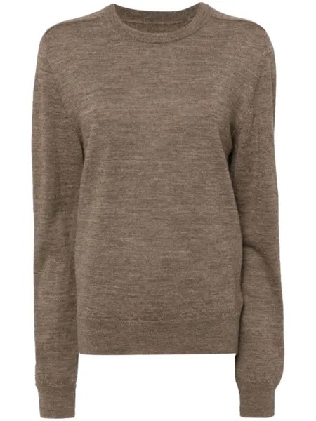 Maison Margiela джемпер с нашивками на локтях, коричневый