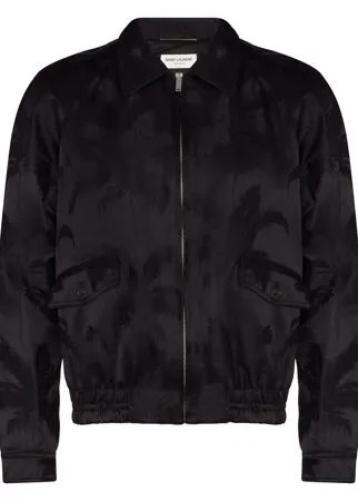 Saint Laurent бомбер с жаккардовым цветочным узором