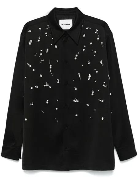 Jil Sander декорированная рубашка, черный