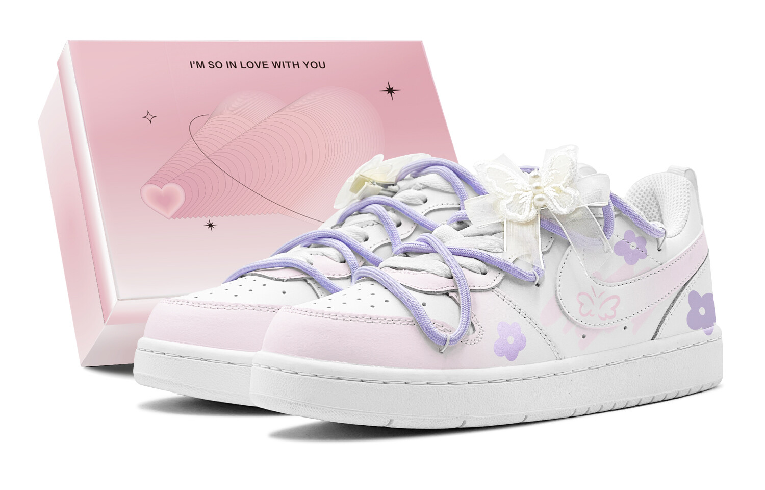 Кроссовки Nike Court Borough Skateboarding Shoes Women's Low-top Purple, розовый