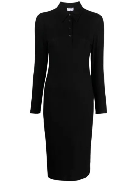 Filippa K платье в рубчик с воротником поло, черный