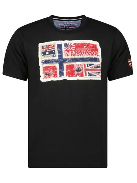 Повседневная футболка Geographical Norway, черный