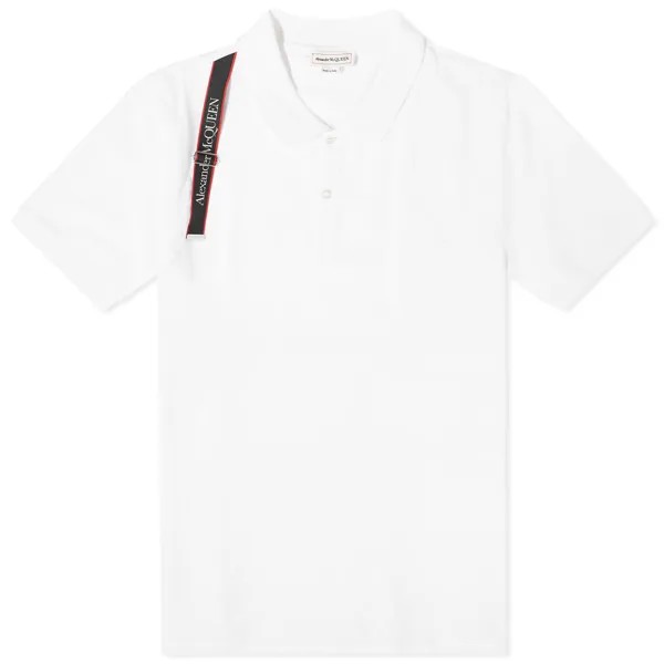 Рубашка Alexander Mcqueen Tape Logo Harness Polo, белый