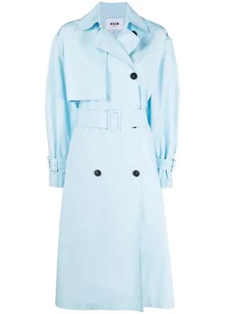MSGM двубортное пальто с поясом