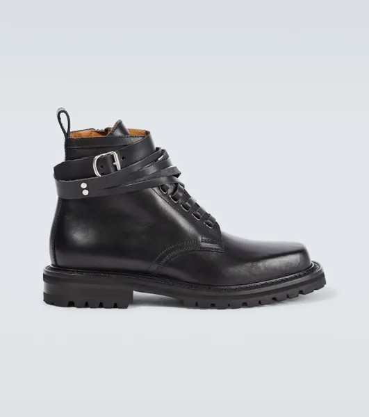 Кожаные армейские ботинки Dries Van Noten, черный