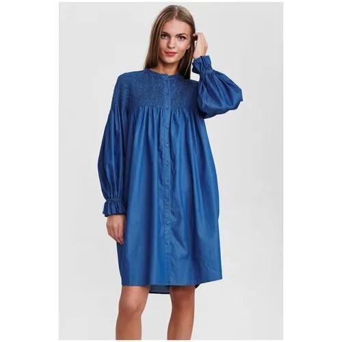 Платье NÜMPH Silhouettes женское, модель: 701565.3013, цвет: Medium Blue Denim, размер: 38