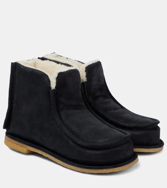Ботильоны из кожи с подкладкой из овчины Jw Anderson, черный