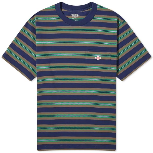 Футболка Danton Stripe Pocket, темно-синий/светло-зеленый
