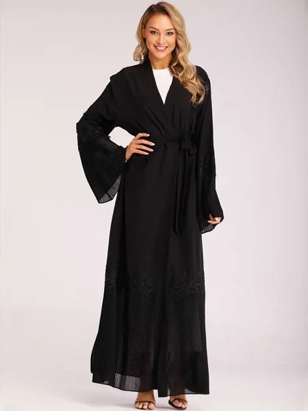 Женское турецкая исламская одежда Caftan Dubai Djellaba Abaya кимоно кафтан Малайзия плиссированный мусульманский кардиган хиджаб платье Abayas