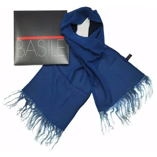 Сине-голубой шарфик с меховыми концами Basile 840503