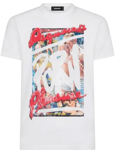 Dsquared2 graphic-print cotton T-shirt, белый