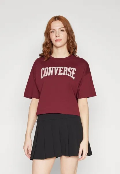 Футболка с принтом BOXY TEE Converse, цвет deep bordeaux