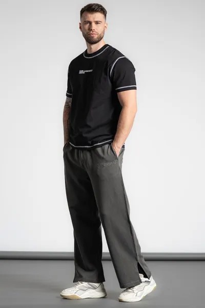 Спортивные брюки из натурального хлопка Karl Lagerfeld, серый