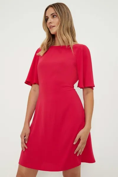 Мини-платье с развевающимися рукавами Dorothy Perkins, розовый