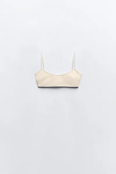 Топ купальник Zara Bikini, кремовый