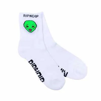 RIPNDIP -#39;We Out Here-#39; Носки средней длины (белые) с рисунком