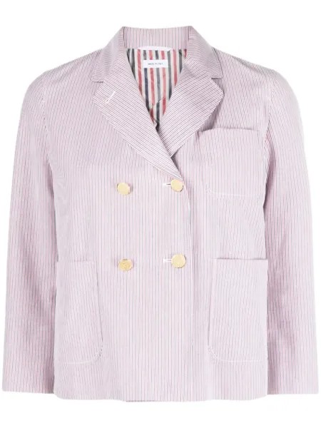 Двубортный пиджак в полоску Thom Browne, красный