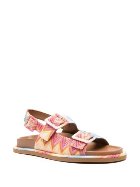 Missoni сандалии с ремешком на пятке и узором зигзаг, синий