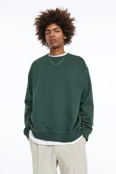 Толстовка свободного кроя H&M, зеленый