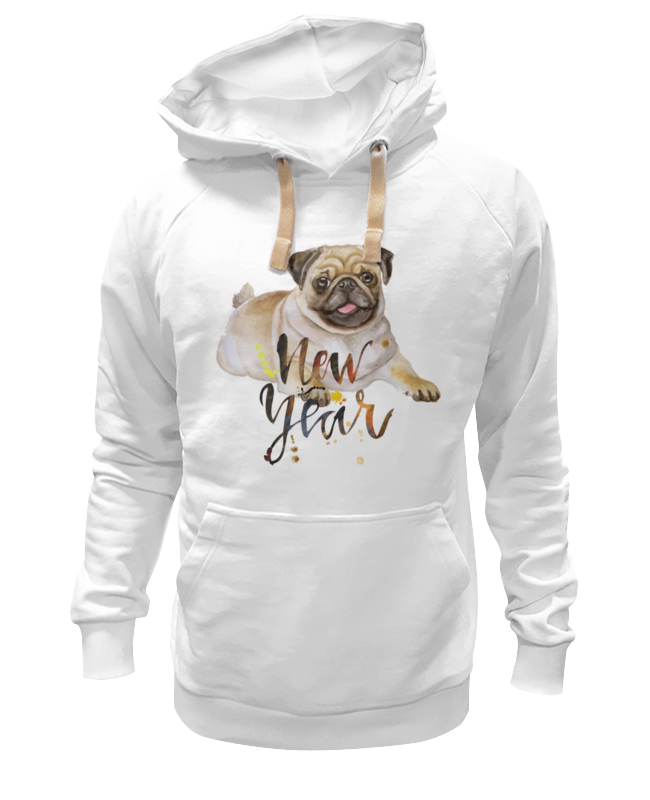 Худи Printio Новый год белое 3XL