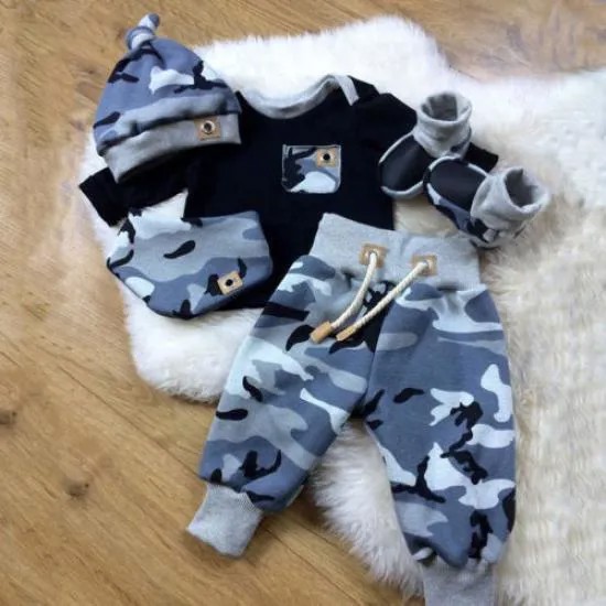 Повседневная одежда для мальчиков Carters Новорожденный Младенец Baby Boy 3шт Одежда Топ Длинные штаны Шляпа Наряды Набор