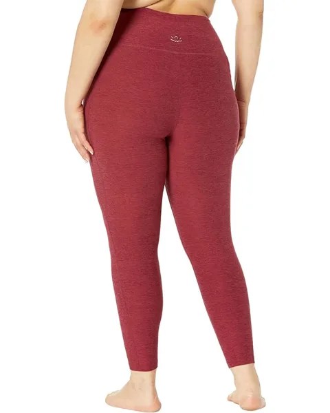 Брюки Beyond Yoga Plus Size Out Of Pocket High Waisted Spacedye Midi Leggings, цвет Garnet Red Heather