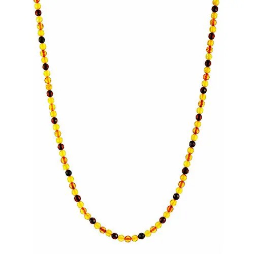 Бусы AmberHandmade, янтарь, длина 43 см, желтый, бордовый