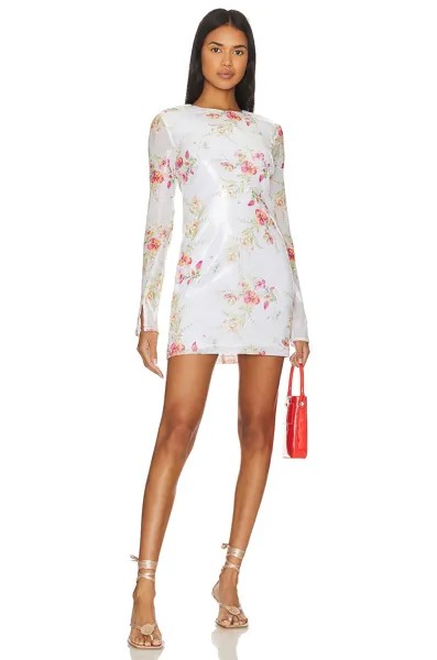 Платье мини Amanda Uprichard X Revolve Ayla Sequin, цвет White Floral