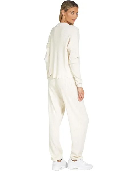 Свитер Michael Lauren Thiago Long Sleeve Raw Edge Pointelle Pullover, кремовый