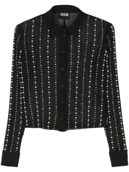 Versace Jeans Couture рубашка с искусственным жемчугом, черный