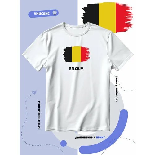 Футболка SMAIL-P с флагом Бельгии-Belgium, размер 4XS, белый