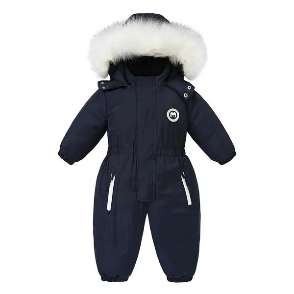 -30C Зимняя детская одежда Утолщение теплые комбинезоны для baby Girl Boy Куртки с капюшоном Водонепроницаемые лыжные костюмы Детские пальто Верхняя одежда