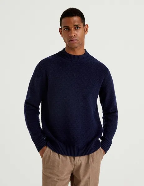 Джемпер мужской 21A_1344U1006 United Colors of Benetton синий 2XL