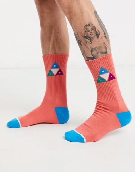 Розовые носки с треугольником HUF-Розовый