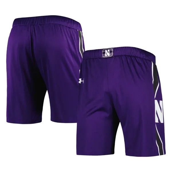 Мужские фиолетовые баскетбольные шорты с логотипом Northwestern Wildcats Under Armour