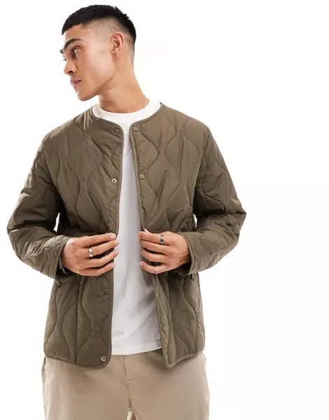 Оливковая стеганая куртка унисекс Barbour Liddesdale