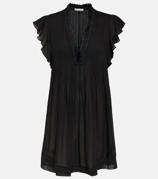 Мини-платье sasha с кружевной отделкой Poupette St Barth, черный