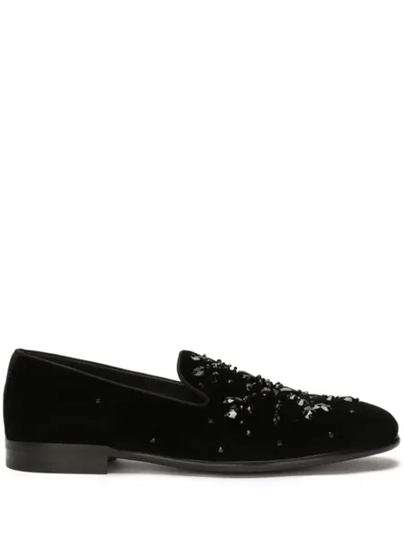 Dolce & Gabbana слиперы с кристаллами, черный
