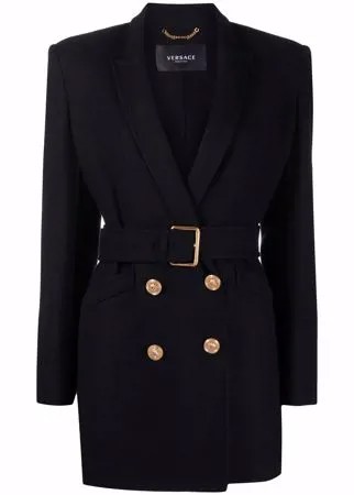 Versace двубортное пальто на пуговицах