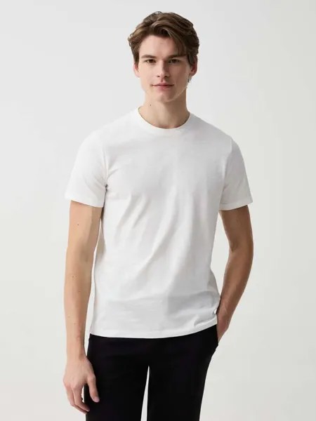 Футболка с круглым вырезом из джерси Ovs, цвет optical white