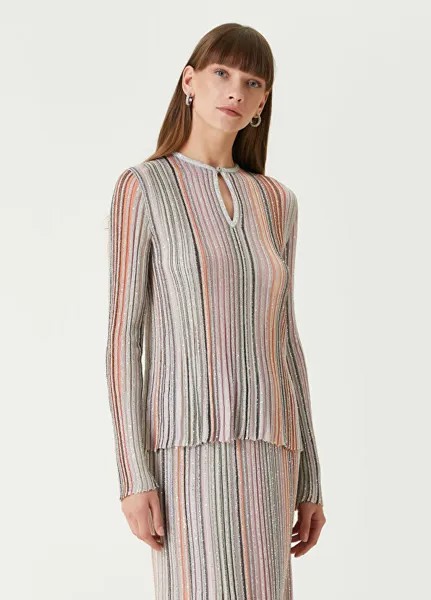 Полосатый свитер с цветными блоками Missoni, мультиколор