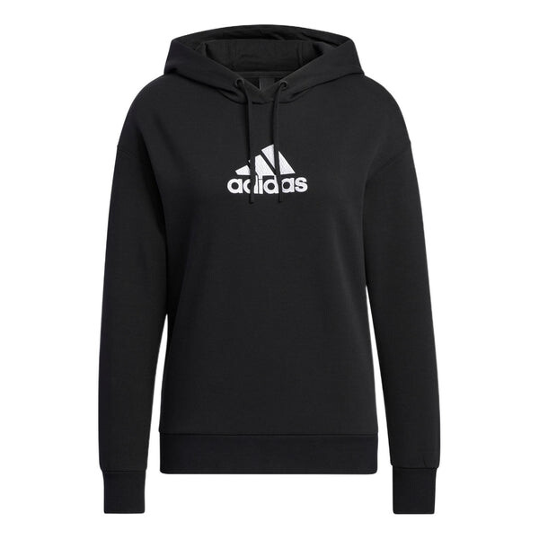 Толстовка (WMNS) adidas Logo Hoodie 'Black', черный