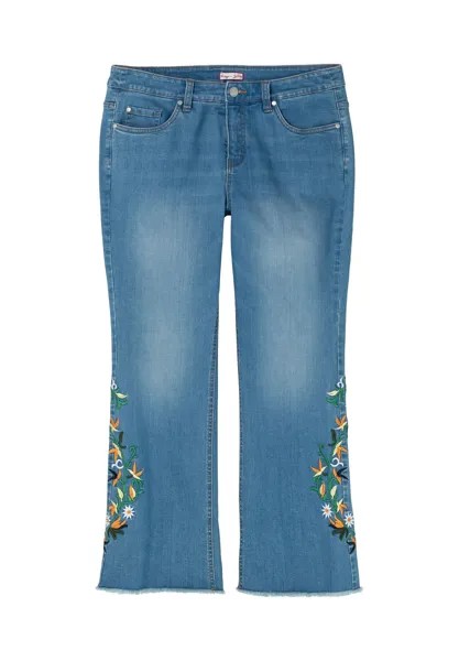 Джинсы Bootcut с цветочной вышивкой и бахромой по низу Joebrowns, цвет Blue Denim