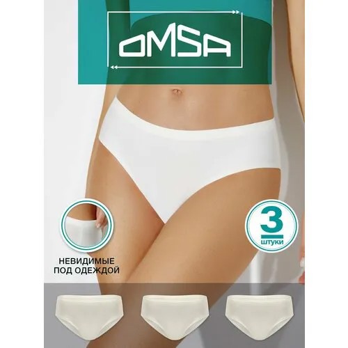 Трусы Omsa, 3 шт., размер 42 (XS), бежевый