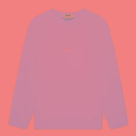 Мужской лонгслив MSGM Micrologo, цвет розовый, размер XL