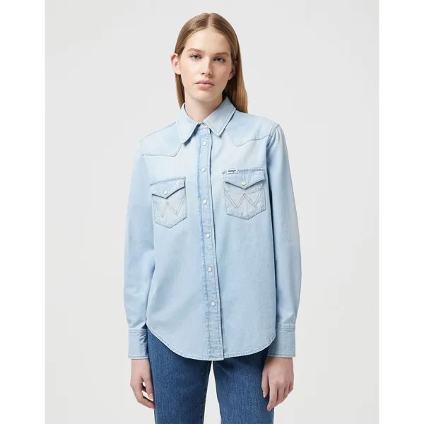 Рубашка с длинным рукавом Wrangler 112351961 Regular Shirt, синий