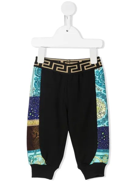 Versace Kids спортивные брюки в технике пэчворк